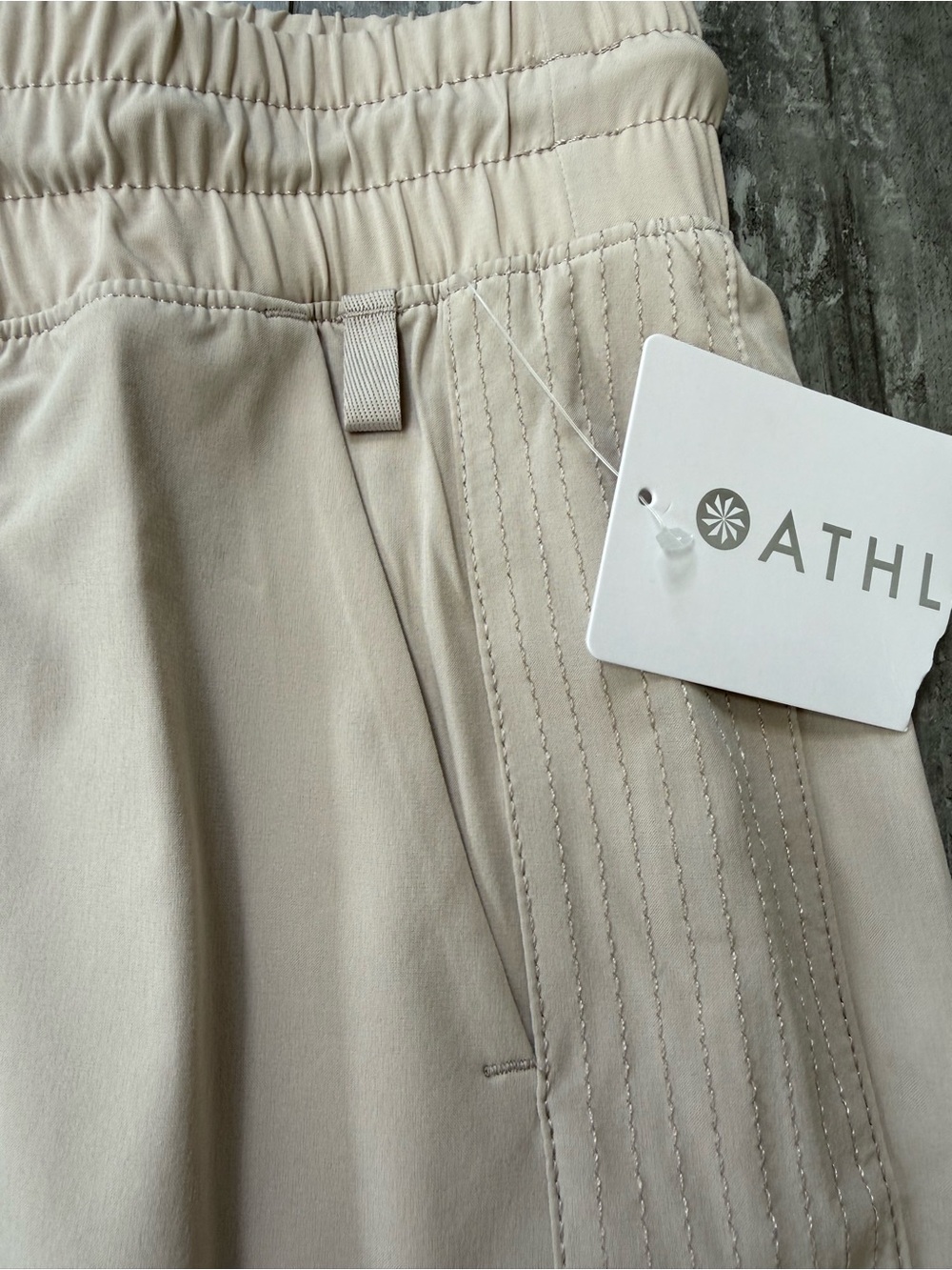 NWT Athleta Avenue Wide Leg Crop Pant 0P Petite Beige Travel Pants - Picture 8 of 12